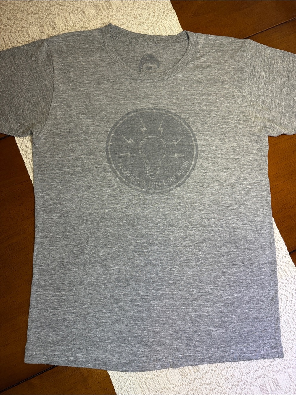 Men’s Gray Graphic Tee - Lightbulb Emblem